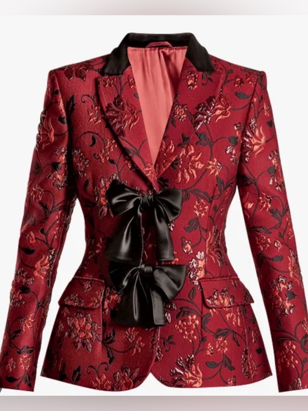 Altuzarra Angela Single-Breasted Floral-Brocade Blazer Size 34